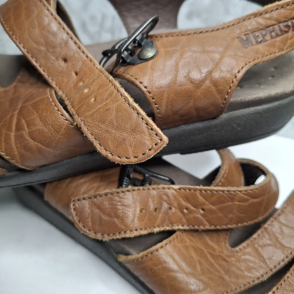 Mephisto Altina Sandals Womens 36 EUR 5.5 /6 US Brown Leather Buckle Comfort - Picture 15 of 15